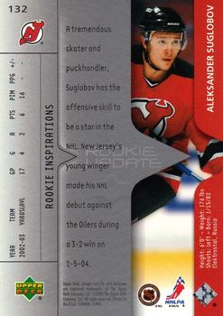 2003-04 Upper Deck Rookie Update #132 Aleksander Suglobov Back