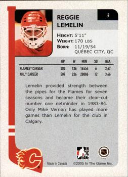 2004-05 In The Game Franchises Canadian #3 Reggie Lemelin Back