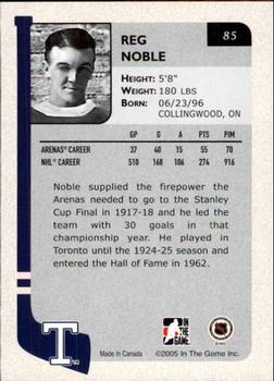 2004-05 In The Game Franchises Canadian #85 Reg Noble Back