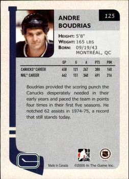 2004-05 In The Game Franchises Canadian #125 Andre Boudrias Back