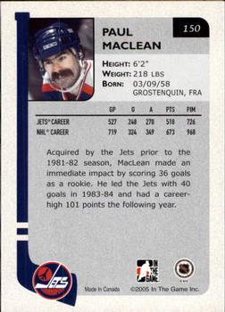 2004-05 In The Game Franchises Canadian #150 Paul MacLean Back