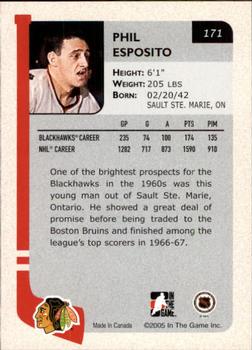 2004-05 In The Game Franchises US West #171 Phil Esposito Back