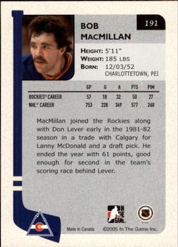 2004-05 In The Game Franchises US West #191 Bob MacMillan Back