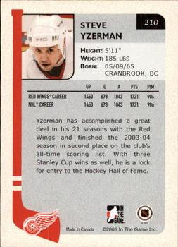 2004-05 In The Game Franchises US West #210 Steve Yzerman Back