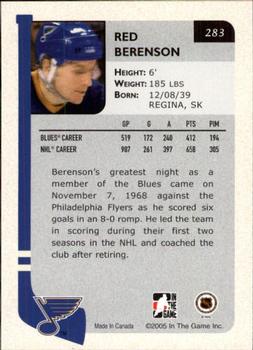 2004-05 In The Game Franchises US West #283 Red Berenson Back