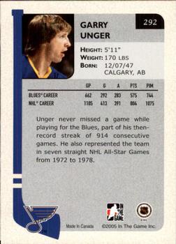 2004-05 In The Game Franchises US West #292 Garry Unger Back