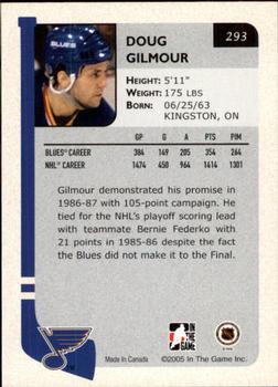 2004-05 In The Game Franchises US West #293 Doug Gilmour Back