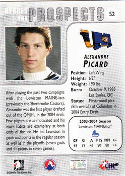 2004-05 In The Game Heroes and Prospects #52 Alexandre Picard Back