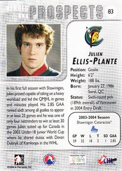 2004-05 In The Game Heroes and Prospects #83 Julien Ellis-Plante Back