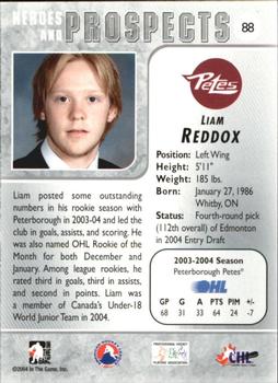 2004-05 In The Game Heroes and Prospects #88 Liam Reddox Back