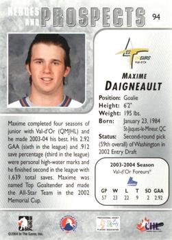 2004-05 In The Game Heroes and Prospects #94 Maxime Daigneault Back