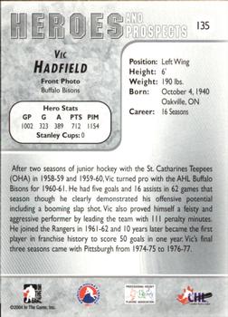 2004-05 In The Game Heroes and Prospects #135 Vic Hadfield Back