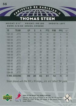 2004-05 Upper Deck All-World Edition #56 Thomas Steen Back