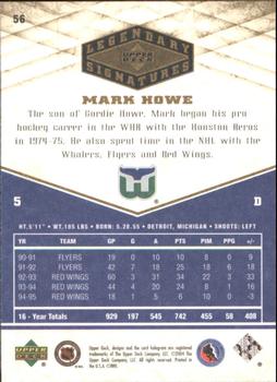 2004-05 UD Legendary Signatures #56 Mark Howe Back