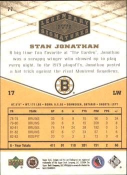 2004-05 UD Legendary Signatures #77 Stan Jonathan Back
