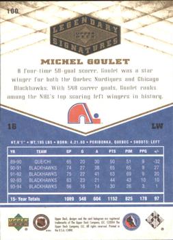 2004-05 UD Legendary Signatures #100 Michel Goulet Back