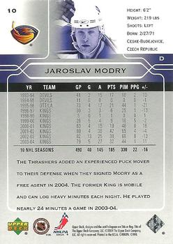 2004-05 Upper Deck #10 Jaroslav Modry Back