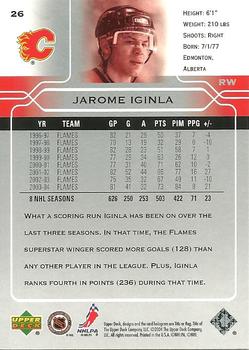 2004-05 Upper Deck #26 Jarome Iginla Back