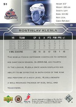 2004-05 Upper Deck #51 Rostislav Klesla Back