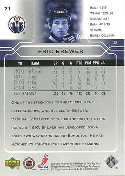 2004-05 Upper Deck #71 Eric Brewer Back