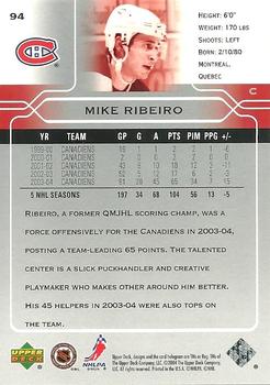 2004-05 Upper Deck #94 Mike Ribeiro Back
