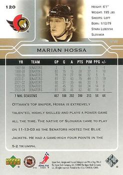 2004-05 Upper Deck #120 Marian Hossa Back