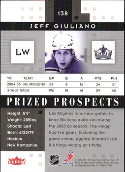 2005-06 Fleer Hot Prospects #138 Jeff Giuliano Back