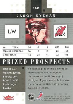 2005-06 Fleer Hot Prospects #148 Jason Ryznar Back