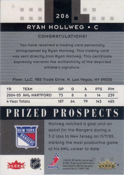 2005-06 Fleer Hot Prospects #206 Ryan Hollweg Back