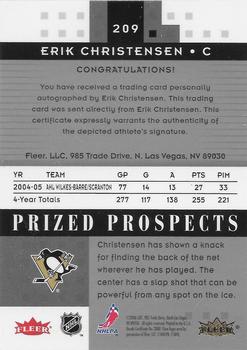 2005-06 Fleer Hot Prospects #209 Erik Christensen Back