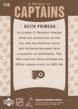 2005-06 Parkhurst #519 Keith Primeau Back