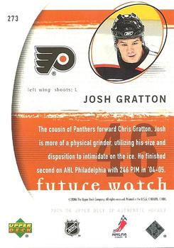 2005-06 SP Authentic #273 Josh Gratton Back