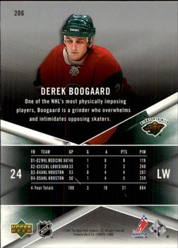 2005-06 SPx #206 Derek Boogaard Back