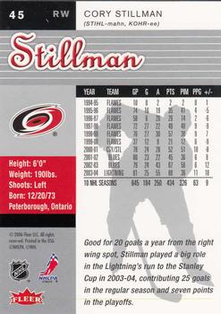 2005-06 Ultra #45 Cory Stillman Back