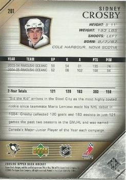 2005-06 Upper Deck #201 Sidney Crosby Back