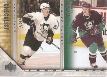 2005-06 Upper Deck #242 Young Guns Checklist (Sidney Crosby / Corey Perry) Front