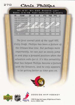 2005-06 Upper Deck MVP #270 Chris Phillips Back