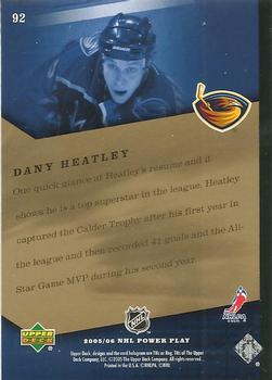 2005-06 Upper Deck Power Play #92 Dany Heatley Back