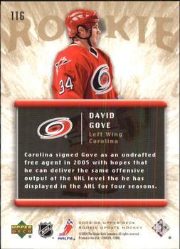 2005-06 Upper Deck Rookie Update #116 David Gove Back