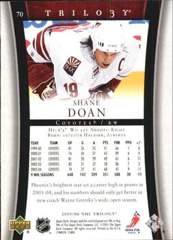2005-06 Upper Deck Trilogy #70 Shane Doan Back