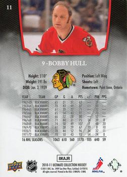 2010-11 Upper Deck Ultimate Collection #11 Bobby Hull Back
