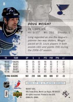 2006-07 Be A Player #8 Doug Weight Back