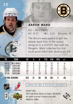 2006-07 Be A Player #10 Aaron Ward Back