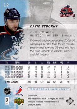 2006-07 Be A Player #12 David Vyborny Back