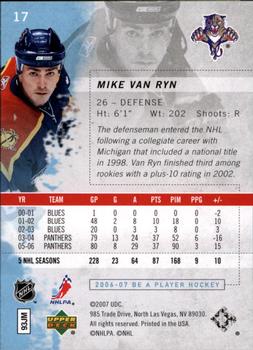 2006-07 Be A Player #17 Mike Van Ryn Back