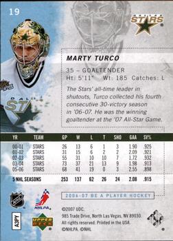 2006-07 Be A Player #19 Marty Turco Back