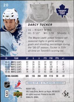 2006-07 Be A Player #20 Darcy Tucker Back