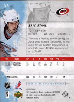 2006-07 Be A Player #33 Eric Staal Back