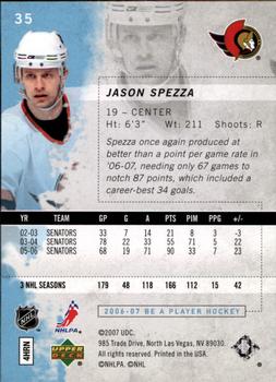 2006-07 Be A Player #35 Jason Spezza Back