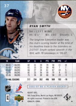 2006-07 Be A Player #37 Ryan Smyth Back